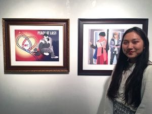 Kate Kim with her award-winning art work