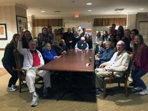 Students with seniors at Sunrise of Old Tappan