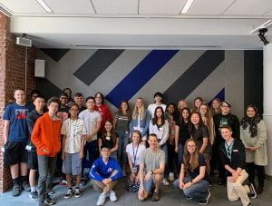 Group of TZHS students with Google employees at Google Chelsea headquarters