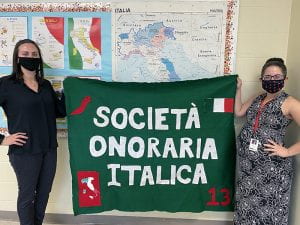 Italian language teachers Christina Nilson and Maria Bruno