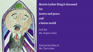 Student portrait of MLK and poem