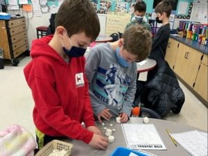 Students work on STEM activity