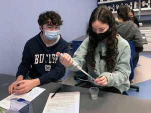 Students conducting Human Mitochondrial DNA experiment