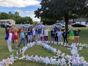 Pinwheels for peace project at WOS