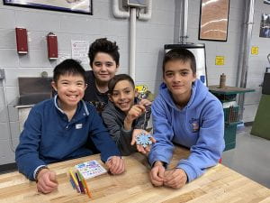 COVE class visits technology students for project