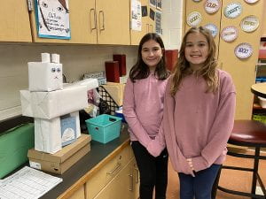 Fifth grade students with animal volume project