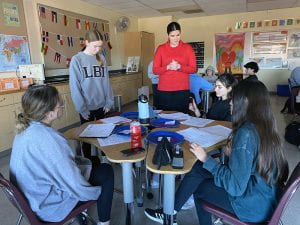 Grade 9 Spanish class engages in restaurant role-play exercise