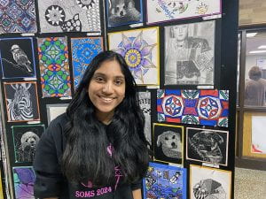 SOMS Youth Art Month display